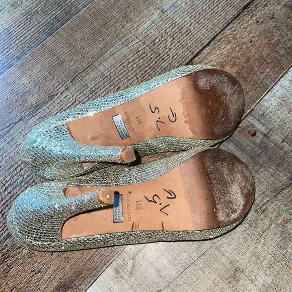 Badgley Mischka Metallic Crackled ‘Lust’ Heels 9M - Picture 9 of 15